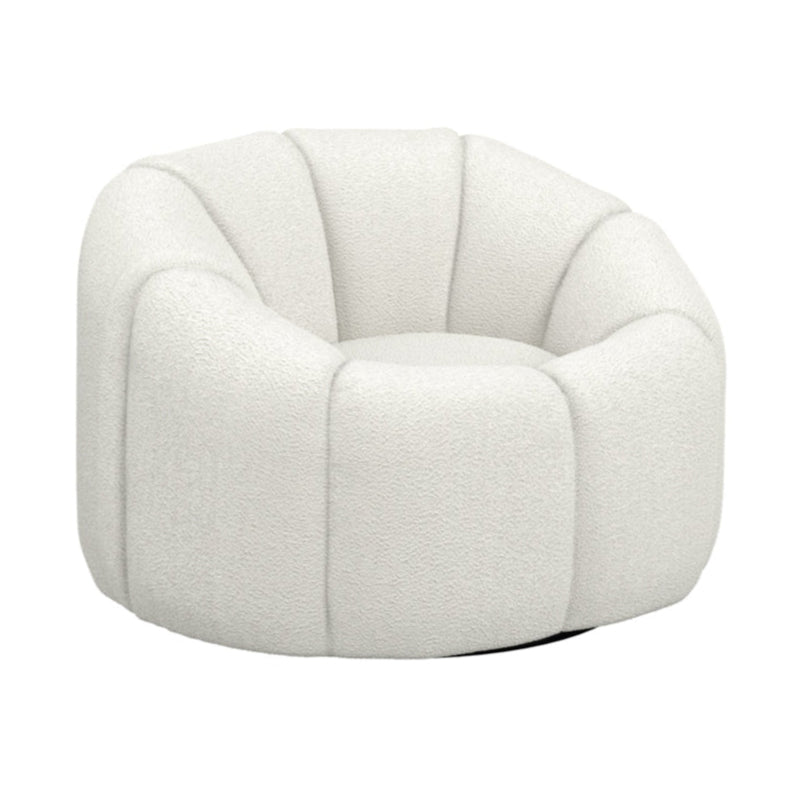 Nao Ivory White Boucle Swivel Accent Chair